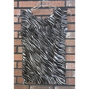 Jennifer and Grace Womens Sheer Zebra Print Sleeveless Top Size M‎